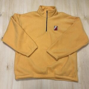 Vintage College House Jacket Mens Large Yellow 1/4 Zip Fleece Patriots USA